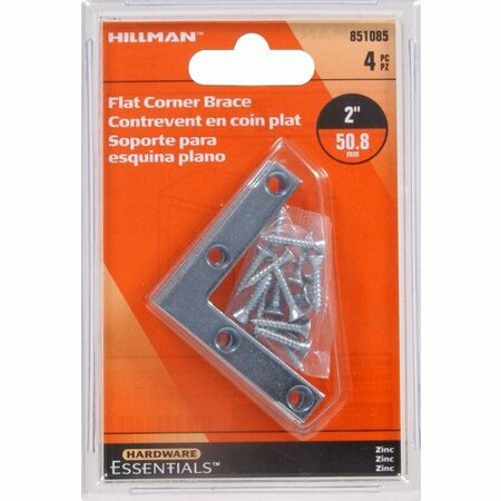 Hillman 2 x 037 in Zinc Plated Flat Corner Iron 851085